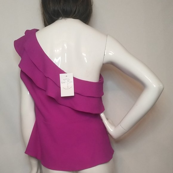 One Shoulder Ruffled  Top - Picture 3 of 8